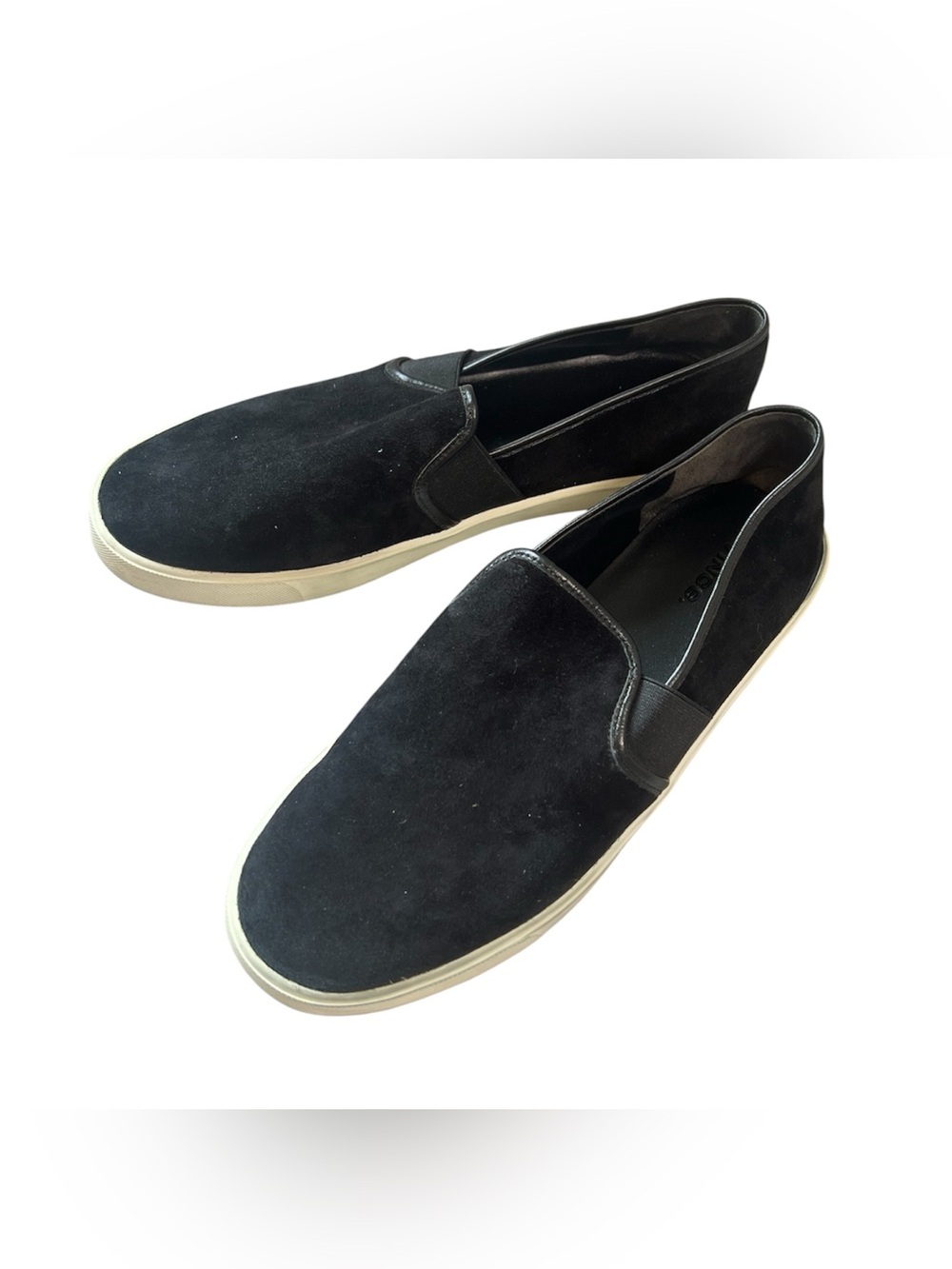 VINCE Preston Black Suede Leather Sneakers Women's Size 10M Slip On